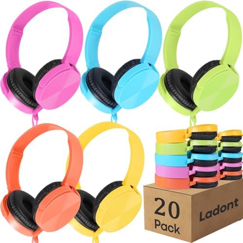 Premium Dual Pack Kids’ Classroom Headphones – Foldable & Swivel Design for Ultimate Portability – High-Definition Stereo Sound with 3.5 mm Jack – Comfortable Over-Ear Fit in Eye-Catching Blue & Pink – Robust Wired Headphones Tailored for K-12 Learning Environments