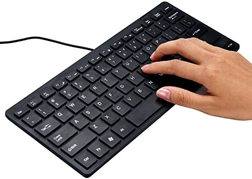 Compact I Focus Mini 78 Keys Wired Keyboard with Protective Cover – Versatile USB Keypad for Laptops & Desktops, Compatible with Windows & Mac, Ergonomic Design for Enhanced Productivity and Comfort