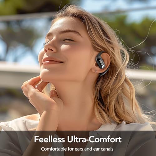 Revolutionary Waterproof Wireless Bone Conduction Headphones – Open-Ear Comfort with Enhanced Bass Response – Ideal for Active Lifestyles and Outdoor Adventures – Stylish Yellow Design for Visibility and Connectivity