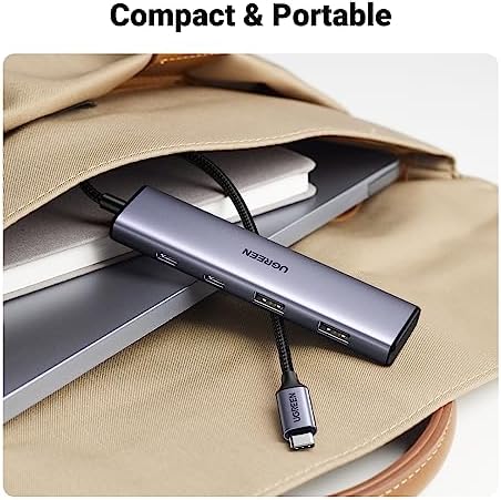 UGREEN 4-Port USB C Hub – High-Speed 5 Gbps Type C Splitter with Dual USB C & USB A Ports, Premium Aluminum Adapter for Thunderbolt Mac Book M1/M2, i Phone 15 Pro, i Pad Pro, XPS – Ultimate Connectivity Solution for Professionals and Tech Enthusiasts