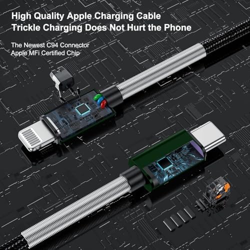 10-Foot Apple MFi Certified USB C to Lightning Charging Cable – Dual Pack High-Speed i Phone Charger for 14/13/12 Series and i Pad – Durable Long Charging Cord for Ultimate Convenience and Flexibility