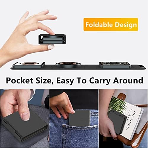 Revolutionize Your Charging Experience with the Mag-Safe 3 in 1 Wireless Charging Hub – Portable Foldable Design, 15 W Fast Charging for i Phone 15/14/13/12, Apple Watch & Air Pods, Includes 25 W Adapter for Unmatched Performance and Enhanced Compatibility