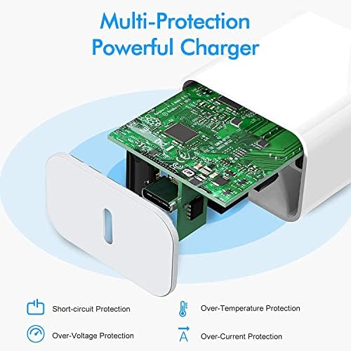 Rapid Charge i Phone Power Adapter – 20 W USB-C Wall Charger with 6 FT Lightning Cable, Optimized for i Phone 14 Pro Max/13 Mini/12/11/XS/Max/XR/X/8 Plus/SE and i Pad – Unmatched Speed and Versatility for On-the-Go Charging Solutions