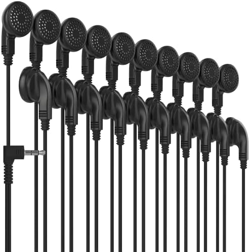 Maeline 100-Pack Premium Bulk Earphones – Versatile 3.5 mm Black Earbuds for Universal Compatibility and Enhanced Audio Experience – Perfect for Events, Businesses, and Personal Use – Tangle-Free Design with Comfortable Silicone Tips