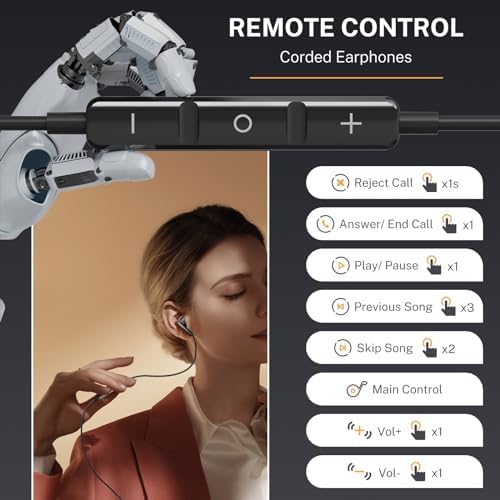 USB C Wired Earbuds for i Phone 15/15 Pro/16 Pro Max & Galaxy S24 Ultra – Premium Noise Isolation Headphones with Microphone for Crystal-Clear Calls and Immersive Sound Quality – Ergonomic In-Ear Design for Ultimate Comfort – Durable, High-Performance USB C Earphones for Everyday Use