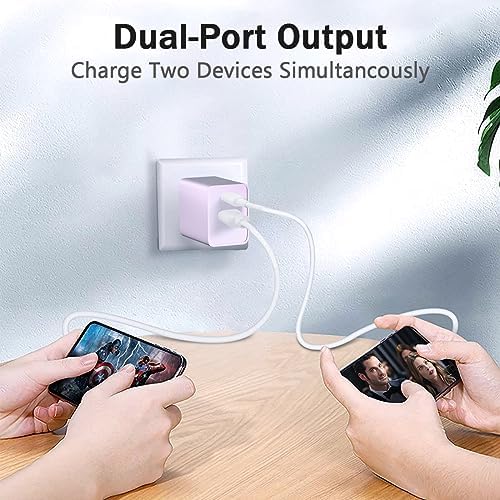 Dual-Port 20 W USB-C Wall Charger – 2 Pack Fast Charging Adapter for i Phone 15/14 & Apple Watch Series 8/7/SE – Compact Travel Power Plug with Smart Charging Technology for Enhanced Device Compatibility and Speed