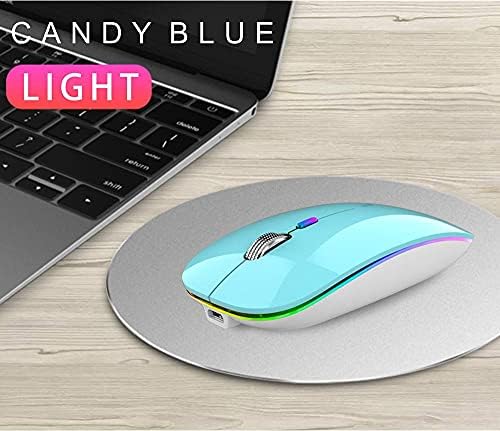 Uiosmuph G12 Slim Rechargeable LED Wireless Silent Mouse – Ultra-Portable USB Optical Computer Accessory with Type C Adapter for Seamless Compatibility and Noise-Free Operation in Blackish Green