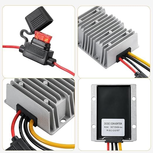 High-Efficiency Waterproof DC/DC Buck Converter: Versatile 20-90 V to 12 V Voltage Regulator for Automotive LED Systems and Heavy-Duty Applications – 20 A Output, 240 W Power Capacity for Reliable Performance in Challenging Environments