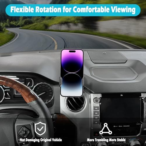 Toyota Tundra 2014-2021 Custom Phone Holder – Versatile 360° Rotating Mount for Large Smartphones (4.7-7 inches) – Effortless Installation, Thick Case Compatible, Ultimate Driving Safety Accessory