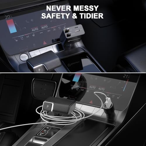 Ultimate 120 W Retractable Car Charger – 4-in-1 Super Fast Charging Solution with Dual USB Ports and 2.6 FT Tangle-Free Cable – Perfect for i Phone 16/15/14/13/12/11 Pro Max & Galaxy S24/S23 – Enhance Your Driving Experience with Reliable Power Adaptability