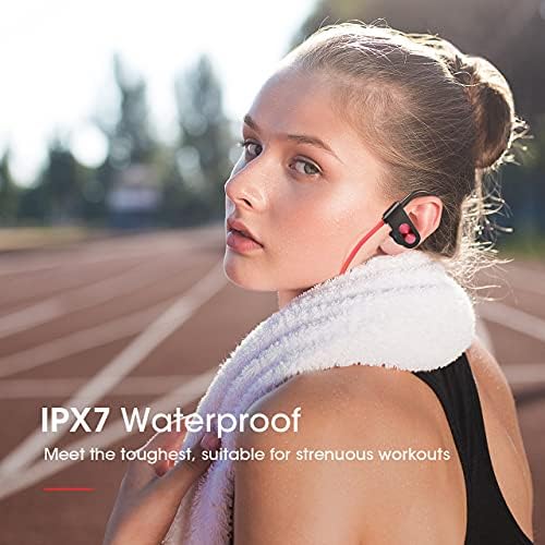 Redzoo V5.0 Bluetooth Sports Headphones – IPX7 Waterproof Wireless Earbuds with 16 Hours of Playtime, CVC 6.0 Noise Cancellation, and Bass+ HD Stereo Sound for Uninterrupted Gym and Running Sessions – Ergonomic In-Ear Design for Ultimate Comfort and Durability