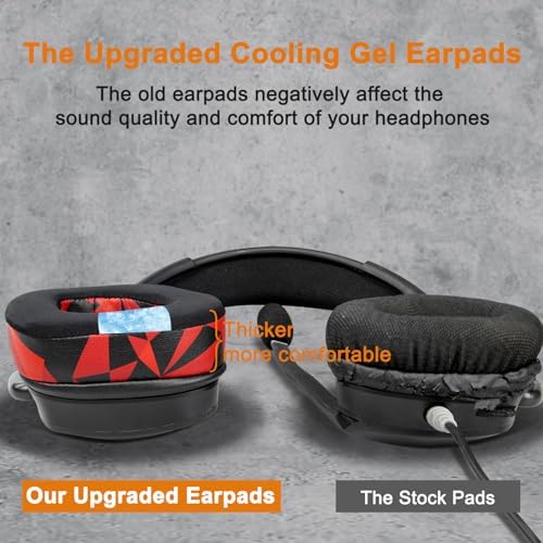 Transform Your Gaming Setup with SOULWIT Cooling-Gel Earpads for Corsair Void Series – Luxurious Ice Silk Fabric for Ultimate Comfort and Superior Sound Enhancement – Perfect Replacement Cushions for Void, Void Pro, Void Elite & Surround Wired/Wireless Gaming Headsets – Striking Red Storm Aesthetic for Unmatched Style and Performance
