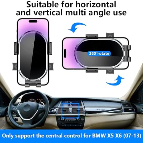 Premium Car Phone Holder for BMW X5 (2014-2018) & X6 (2015-2019) – Custom-Fit Dashboard Mount for Secure Smartphone Access – Enhanced Navigation Experience & Sleek Interior Upgrade – Tool-Free Installation & Adjustable Viewing Angles – Perfect for Driving Safety & Convenience