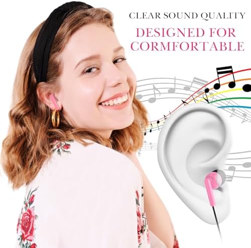 Kanayu 100 Pack Classroom-Ready Wired Earbuds – High-Quality 3.5 mm Jack Earphones for Enhanced Student Learning, Individually Packaged for Quick Distribution, Lightweight Comfort for Focused Educational Experiences