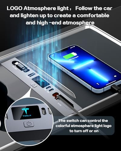 Experience Unmatched Charging Efficiency with the Premium Multi-Port USB Charger for 2021-2024 Tesla Model 3/Y – Sleek Design, Retractable Cable, and Dual Fast Charging Ports – Essential Accessory for Tesla Enthusiasts and Ideal Gifts for Tesla Owners – Elevate Your On-the-Go Connectivity with Enhanced Compatibility for All USB Devices