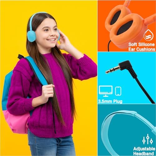 Colorful Classroom Headphone Set – 15-Pack Wired Earphones for Students, Teens, and Adults | Perfect for Group Learning, Multimedia Activities, and School Engagement | Comfortable, Durable Design with Broad Device Compatibility