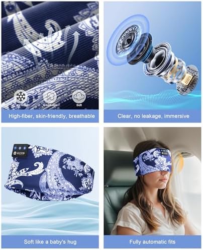Ultimate Bluetooth 5.4 Sleep Headband Headphones – Designed for Side Sleepers, Unmatched Comfort for Active Lifestyles, Superior Sound Quality, Ergonomic Fit for Enhanced Relaxation, Ideal Tech Gift for Music and Podcast Enthusiasts