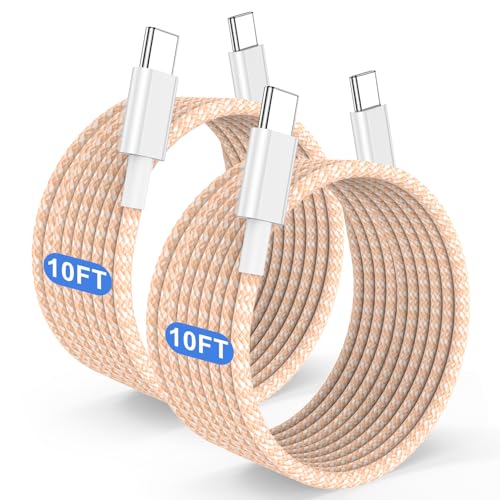Premium 10 ft USB C to C Fast Charging Cable – 60 W High-Speed Charger for Apple i Phone 16 Pro Max, Mac Book Pro, i Pad & Samsung Galaxy – Durable, Flexible, and Stylish Green Design for Enhanced Device Compatibility and Rapid Power Delivery