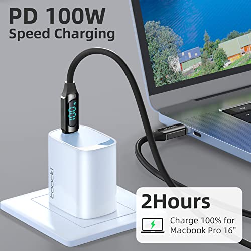 Ultra-Fast 100 W USB C to USB C Cable 2-Pack – 6.6 FT Silicone Charging Cables with LED Display for Samsung Galaxy Z Flip5, Fold5, Flip4, Fold4 – High-Speed 5 A Power Delivery, Enhanced Durability, and Compatibility for All Your Devices