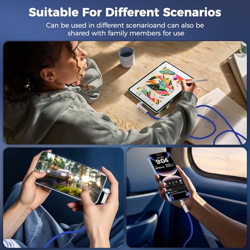 Elevate Your Charging Experience: 6.6 ft USB C to USB C Cable 2-Pack with 240 W Power Delivery and 180° Rotating Connector – Durable Braided Design for Fast Charging i Phone 16, Mac Book Air, i Pad Pro, Pixel, and Samsung Galaxy S23/S24 in Sleek Light Grey – Ultimate Compatibility and Functionality