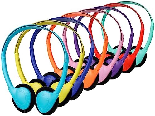 Bulk 32-Pack Adjustable Kids Headphones – Multi-Color Wired Earphones for Classroom Engagement and Learning – Comfortable Fit for Students and Teens – Durable, Compatible with Most Devices, Perfect for Group Activities and Focused Study Sessions