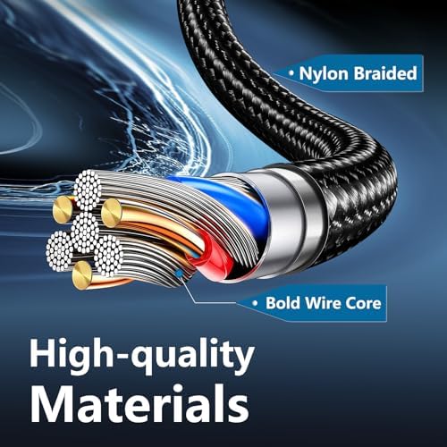 Ultimate USB A to USB C Charger Cable Set – 5 Pack (3/3/6/6/10 ft) for Fast Charging & High-Speed Data Transfer | Compatible with i Phone 16/15, i Pad Pro/Air, Samsung, PS5 – Durable & Tangle-Free Design, Enhanced Performance for Everyday Use