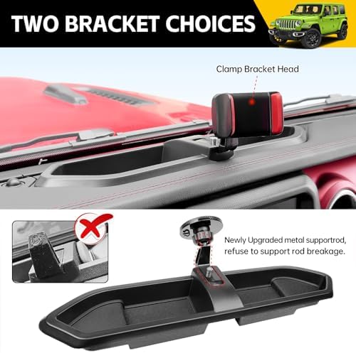Revolutionary Magnetic Phone Mount for 2018-2023 Jeep Wrangler JL JLU & 2020-2023 Gladiator JT – Ultimate Dash Tray System for Secure Device Holding, Rugged Terrain Compatibility, and Effortless Installation – Ideal Jeep Accessory for Enhanced Navigation and Safety