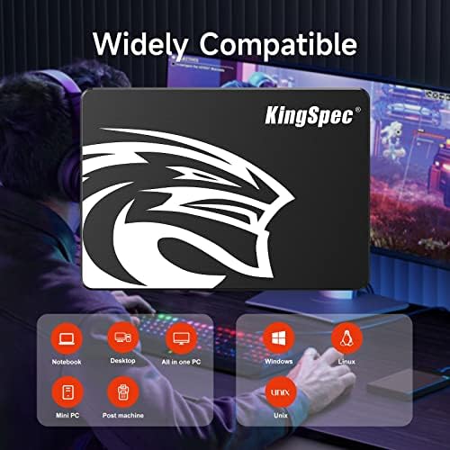 Upgrade Your Performance with King Spec 128 GB SATA III SSD – Lightning Fast 550 MB/s Read & 520 MB/s Write Speeds for Enhanced Laptop & Desktop Efficiency | Durable 3 D NAND Technology for Ultimate Reliability