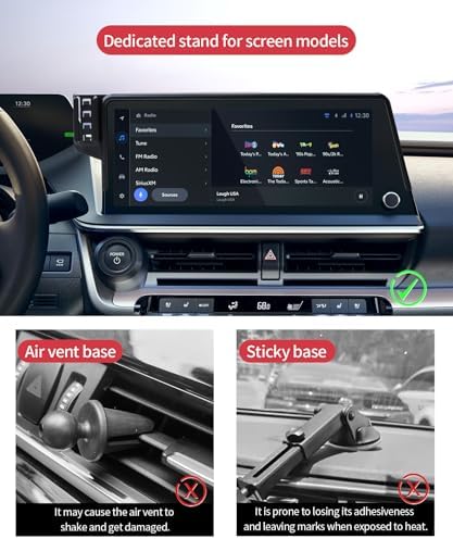 Wireless Charging car Phone Holder for Toyota Prius 2023-2025 Accessories 12.3 inch Screen Fixed Clip,360° Rotation car Phone Mount Compatible with MagSafe – Enhanced Compatibility and Speed