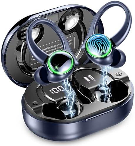 Ultimate Waterproof Bluetooth 5.3 Earbuds with 50-Hour Battery Life – Premium Noise Cancelling Technology for Crystal-Clear Calls – Secure Fit Design Perfect for Running and Outdoor Workouts – Exceptional Sound Quality Tailored for Fitness Enthusiasts – Experience Unmatched Comfort and Durability During Every Adventure