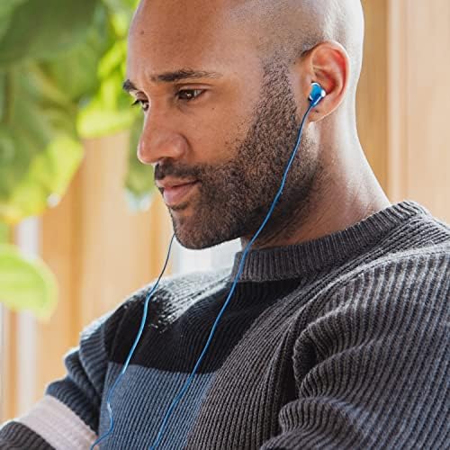 Panasonic Ergo Fit Wired Earbuds with Microphone – Superior Sound Quality with Ergonomic Comfort, Universal 3.5 mm Jack Earphones for Phones and Laptops in Stylish Metallic Purple – Custom-Fit Earpieces (S/M/L) for Optimal Audio Experience and Hands-Free Calls – RP-TCM125-VA