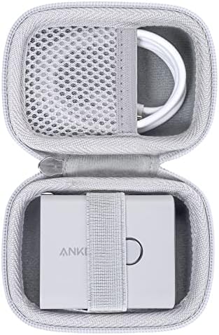 Khanka Protective Hard Case for Anker 45 W Wall Charger & 20 W Portable Charger – Ultimate Travel Companion for Anker 521 Power Bank (Power Core Fusion) – Lightweight Shockproof Design, Modern White Finish, Secure Zipper Closure for Enhanced Portability and Device Safety