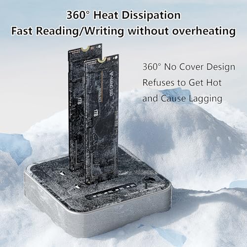 Mili Pow Dual-Bay M.2 NVMe SSD Enclosure – High-Speed 20 Gbps SSD Reader & Offline Cloner for Effortless Data Duplication – Tool-Free Setup Supports Up to 8 TB – Versatile Compatibility with Windows, mac OS & Linux – Ideal for Professionals and Tech Enthusiasts