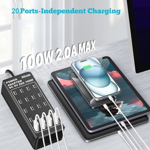 50 W High-Speed USB Charging Station with 12 Type-C Ports – Ultimate Multi-Device Power Hub for i Phone 13/14/15/16, Tablets, Smartwatches, and More – Fast, Efficient, and Safe Charging Solution for Home, Office, and Travel