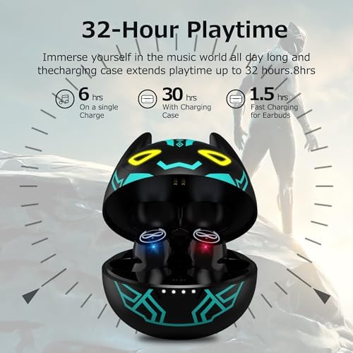 Adorable Kids’ Wireless Earbuds with Bluetooth 5.0 – Waterproof Sport Stereo Earphones for Seamless Connectivity and Enhanced Audio Experience – Perfect for Music, Gaming, and Learning on i Phone/Android – Fun, Durable Design with Noise Reduction and Built-in Mic