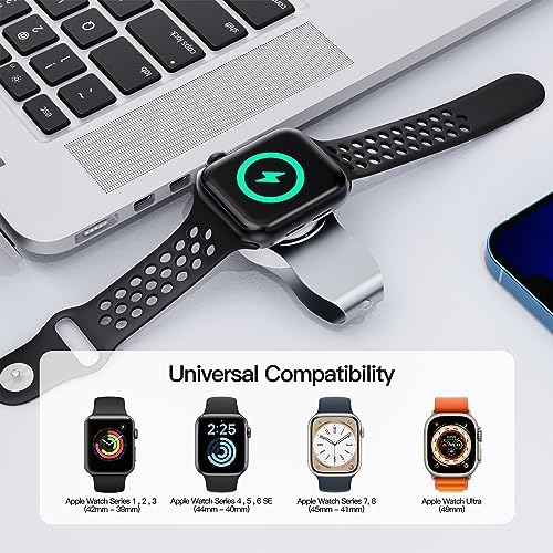 Revolutionary Magnetic Apple Watch Charger – Portable, Cableless Fast Charging Solution for All Series 1-9, SE & Ultra – Lightweight Design for Effortless Travel – Sleek White Finish for Maximum Compatibility and Efficiency