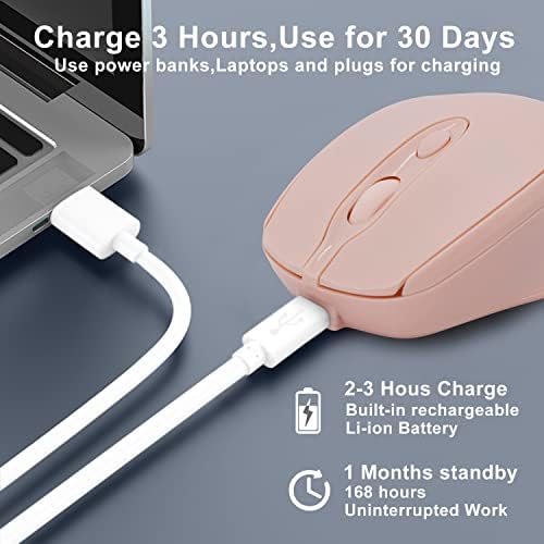 Sleek Silent Rechargeable Wireless Mouse – Ergonomic Light Green Design for Laptop, i Pad, Mac Book, Surface Pro, and More – Perfect for Travel and Everyday Use with Dual Mode Bluetooth Compatibility