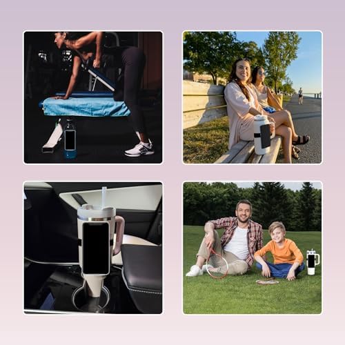 Magnetic Phone Holder for Bottles & Stanley Cups – Hands-Free Accessory with Adjustable Straps for Active Lifestyles – Lightweight & Durable Design for Gym, Shopping, and Outdoor Adventures – Sleek Black Style for Effortless Connectivity