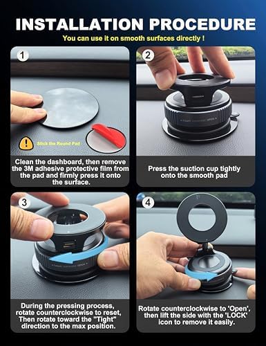 Enhanced 360° Magnetic Phone Holder for Cars & More – Versatile Hands-Free Suction Cup Mount for i Phone 16 Pro Max and Android Devices – Secure Magnetic Grip for Optimal Viewing Anywhere – Perfect for Gym, Shower, and Mirrors – Effortless Installation with Superior Compatibility and Safety