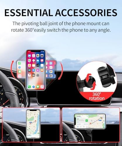 Premium 360° Rotation Car Phone Holder for 2023-2025 Mercedes Benz GLC & 2022-2025 C-Class – Mag Safe Compatible Mount for 12.3-Inch Digital Instrument Cluster – Secure Clip Design for Enhanced Stability & Hands-Free Convenience – Ideal Smartphone Accessory for Navigation and Calls