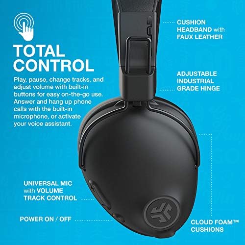 Elevate Your Sound with JLab Studio Pro Wireless Over-Ear Headphones – Unmatched 50+ Hour Battery Life, Custom EQ3 Sound Tuning, Ultra-Comfort Cloud Foam & Luxurious Faux Leather Ear Cushions, Seamless Track Navigation for an Immersive Listening Experience