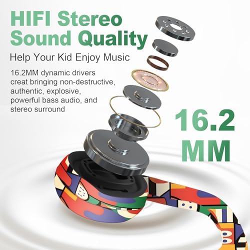 Revolutionary Bluetooth 5.2 Kids Headphones – Safe 85 d B Volume Limiting with Open Ear Design, IPX5 Waterproof for All Adventures, 20 Hours Playtime, Superior Stereo Sound with Built-in Mic – Perfect for School & Playtime in Chic Pink