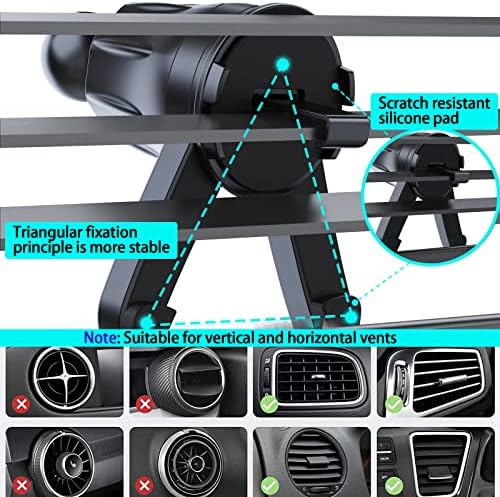 Universal Car Phone Holder with Upgraded Metal Clip – Hands-Free Vent Mount for i Phone and Android – 360-Degree Rotation for Optimal Viewing – Easy Installation, Compatible with All Car Vent Types – Enhance Your Driving Experience with Secure Smartphone Access