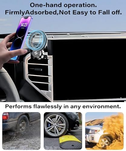 Magnetism 360° Rotating Car Phone Holder for 2022-2025 Toyota Tundra & 2023-2025 Sequoia – Premium Mag Safe-Compatible Smartphone Mount, Effortless Tool-Free Installation, Durable Design for Hands-Free Navigation and Ultimate Driving Safety
