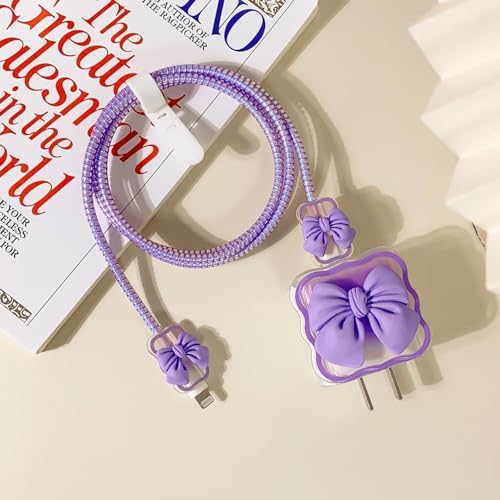 Adorable 3 D Cartoon Charger Protectors – Kitty & Bear Pack of 2 for i Phone 11, 12, 13, 14 Pro Max – Cute Silicone Cable Sleeves for Enhanced Durability & Style – Protect Your Charging Heads from Damage & Dust with Kawaii Designs – Compatible with 18 W & 20 W i Phone Chargers – Lightweight & Portable Charging Accessories for Everyday Use