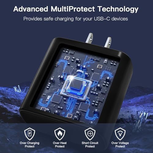 45 W Dual-Pack USB-C Fast Charger with 6 FT Cable – Universal Compatibility for Samsung Galaxy S25+/Ultra, i Phone 16/15 & More – Rapid Power Delivery with PPS Technology for Enhanced Device Efficiency