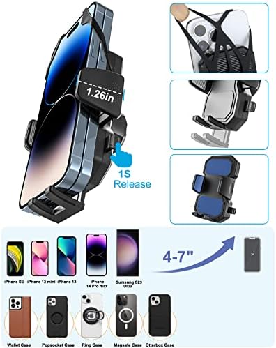 Enhanced Gooseneck Stroller Phone Holder – Versatile One-Handed Smartphone Mount for Strollers, Carts, and Wheelchairs – Universal Compatibility with i Phone 16, 15 Pro Max, 14, 13, 12, 11 & Android Devices – Effortless Hands-Free Convenience with Adjustable Angles – Secure, Durable Clamp for Safe Attachment – Lightweight Design for Easy Portability and Use