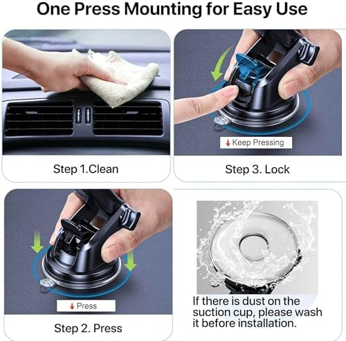 Ultimate 360-Degree Adjustable Car Phone Holder – Hands-Free Mobile Mount for Android/i Phone – Washable, Reusable & Compatible with All Devices – Ensures Safety & Convenience on the Road