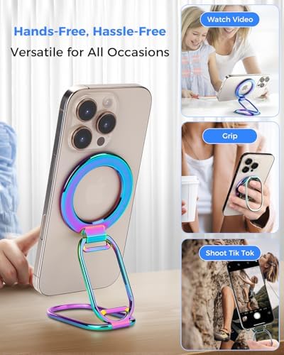 2025 SUPERONE Mag Safe Phone Ring Holder – Versatile Adjustable Magnetic Kickstand & Detachable Grip for i Phone 12-16 Series – Vibrant Purple for Enhanced Wireless Charging & Effortless Hands-Free Functionality – Transform Your Smartphone Use with Style and Practicality