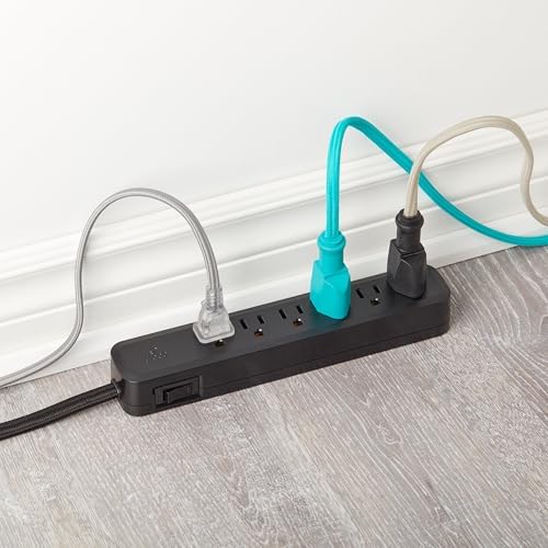 Globe Electric Designer Series 3-Outlet Power Strip in Chic Rose Finish – Stylish Surge Protector with Enhanced Compatibility and Fast Charging for Modern Homes and Offices